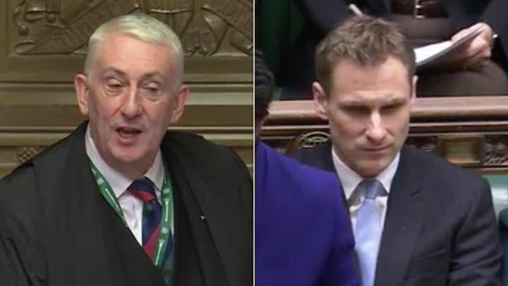 Lindsay Hoyle reprimanded the shadow home secretary during PMQs today