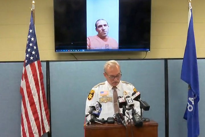 Sheriff Mark Podoll holds a news conference regarding Ryan Borgwardt, who faked his own drowning this summer, on Thursday, Nov. 21, 2024 in Green Lake, Wisconsin.