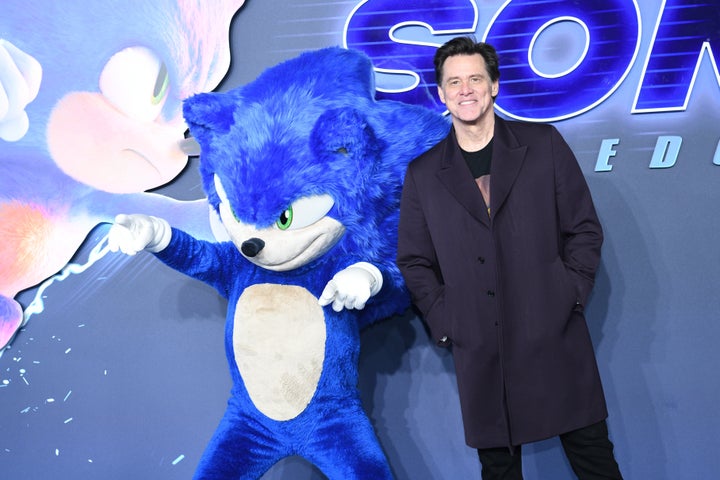 Jim Carrey attends the "Sonic The Hedgehog 3" UK premiere in London on Tuesday.