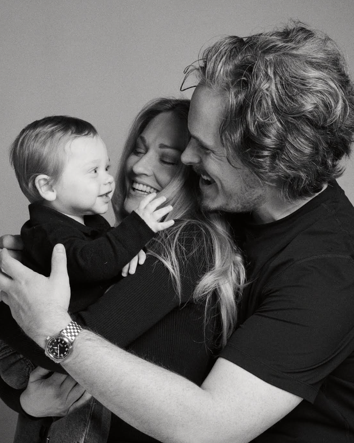 The author with her husband and son.