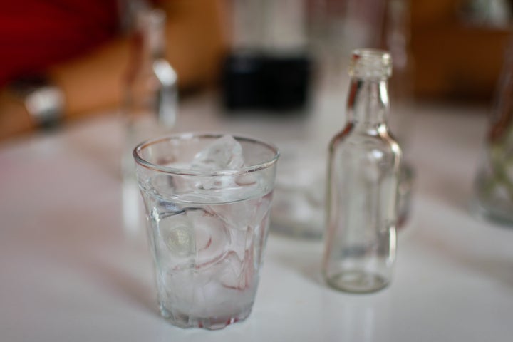 Glass of Rakija alhocolic drink