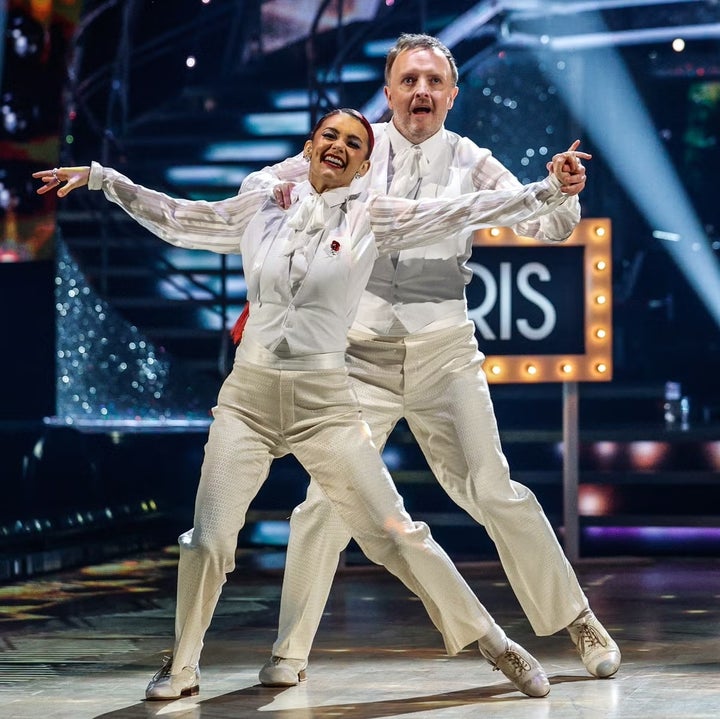 Chris McCausland and Dianne Buswell performing their Couple's Choice routine