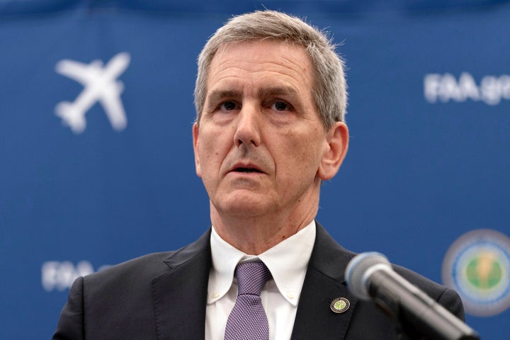 FAA Administrator Mike Whitaker speaks at a news conference at FAA headquarters in Washington, Thursday, May 30, 2024.(AP Photo/Jose Luis Magana, File)