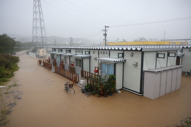 能登半島地震の仮設住宅も、大雨により浸水した。2024年9月22日午前、石川県輪島市