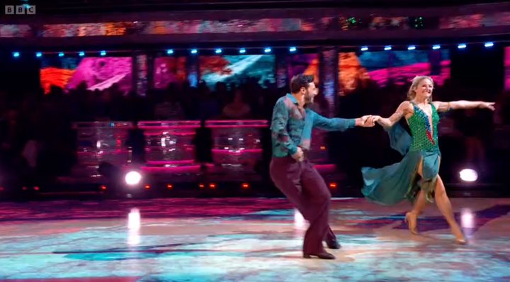 Vito Coppola and Sarah Hadland on the ballroom floor during Saturday's Strictly final