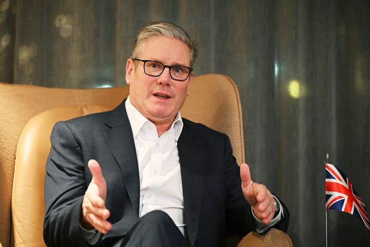 British Prime Minister Keir Starmer attends his meeting with Norwegian Prime Minister Jonas Gahr Stør in Bergen, Norway, Monday, Dec. 16, 2024. (Leon Neal/Pool Photo via AP)