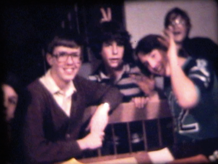 The writer (in stripes at center) with his Dungeons & Dragons crew in 1981.