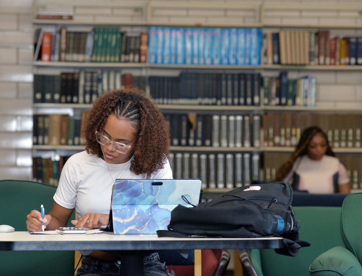 Libraries are a quintessential "third space." Here, students do classwork at a library at the Southern University in Baton Rouge, Louisiana.