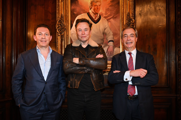 Nigel Farage and Elon Musk in happier times at Donald Trump's Mar-a-Lago property in Florida. 