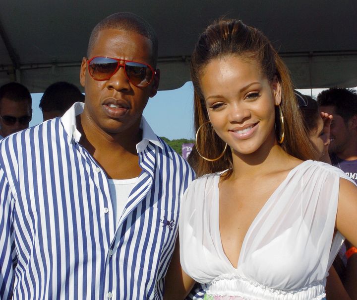 Jay-Z and Rihanna at Mercedes-Benz Polo Challenge in Long Island, New York in 2005.