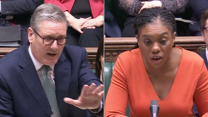 Keir Starmer and Kemi Badenoch traded blows during PMQs today