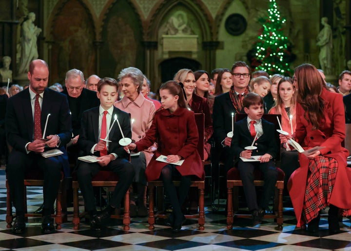 Prince William and Kate Middleton were joined by their three children at ITV's annual Christmas carol service