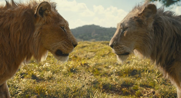 Mufasa (Pierre) and Taka (Harrison Jr.) in "Mufasa: The Lion King."