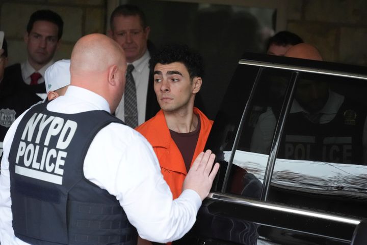 Luigi Mangione leaves the Blair County Courthouse in Hollidaysburg, Pennsylvania, on Thursday.