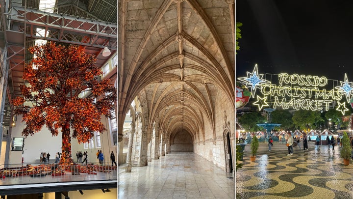 From left: MAAT, Jerónimos Monastery and Rossio Christmas Market.