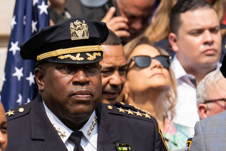 NYPD Chief Jeffrey Maddrey attends a news conference outside New York City Police Department 40th Precinct, July 17, 2023, in New York.