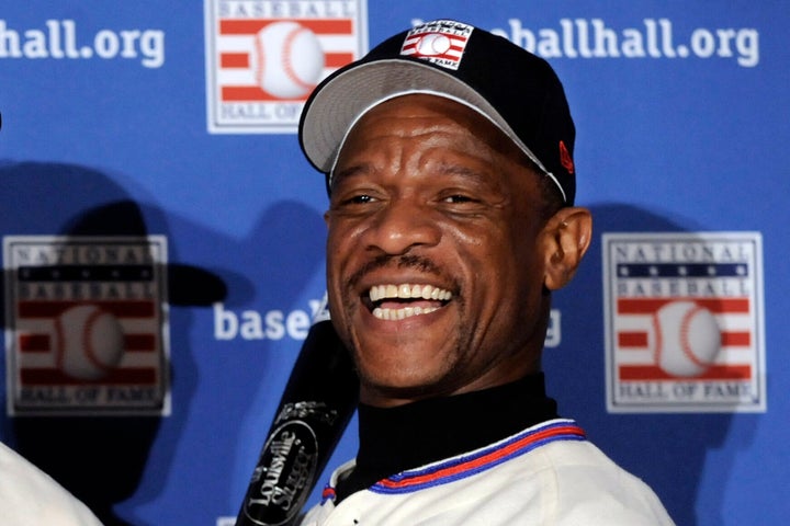 Rickey Henderson poses for during a news conference on Tuesday Jan. 13, 2009, in New York.