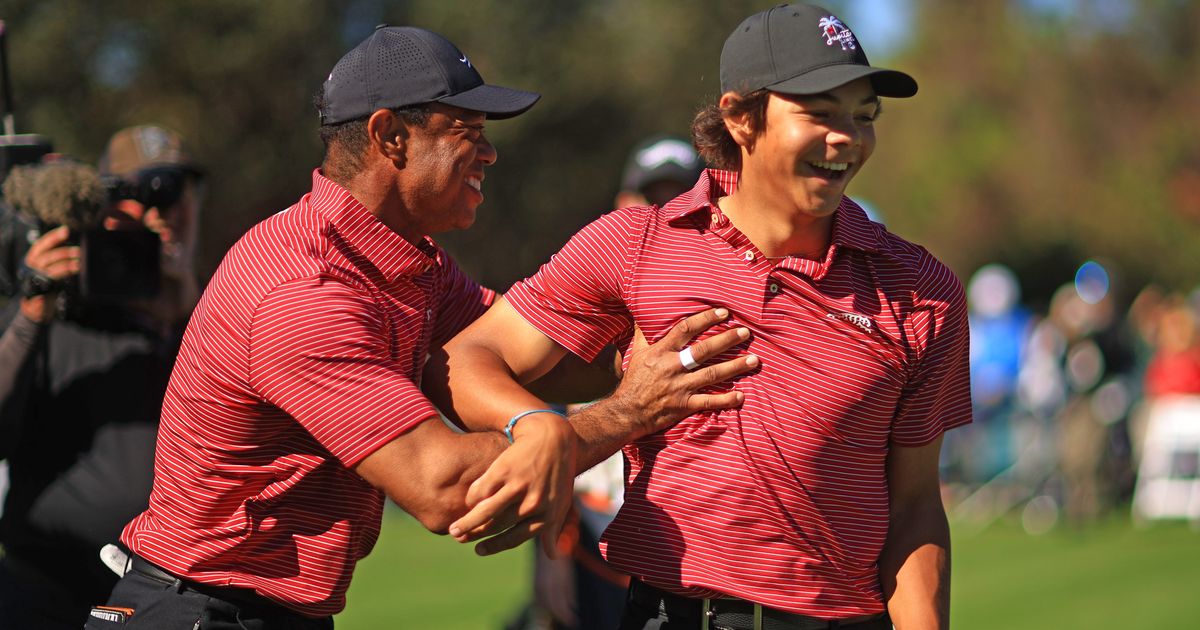 Watch Tiger Woods Celebrate His Son's First Hole-In-One