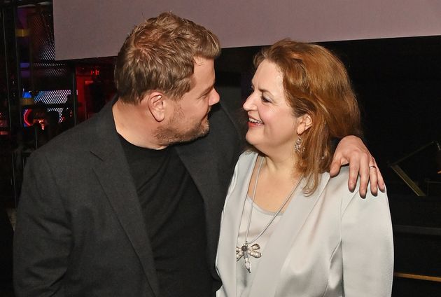 James Corden and Ruth Jones pictured together in March 2024