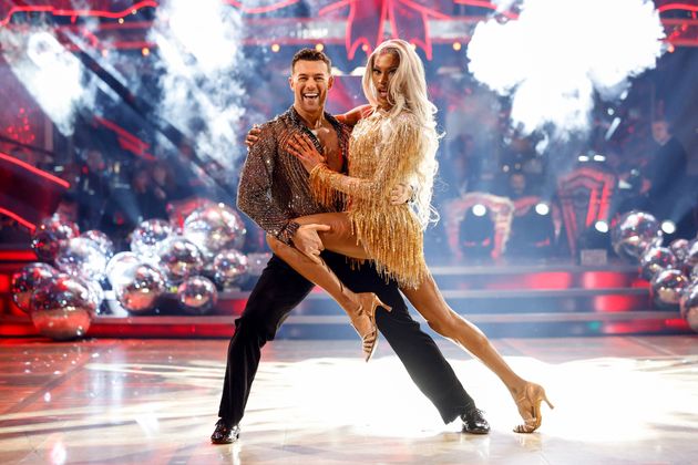 Kai Widdrington and Tayce pictured during this year's Strictly Christmas special