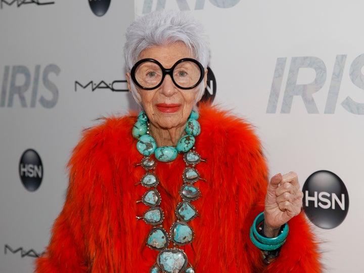 Iris Apfel attends the premiere of "Iris" at the Paris Theatre on Wednesday, April 22, 2015, in New York.