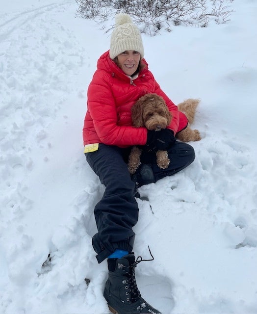 The author and her dog, Romeo.