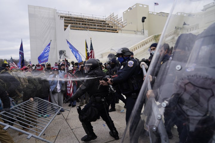 Protesters gather on the second day of pro-Trump events fueled by then-President Donald Trump's continued claims of election fraud in an effort to overturn the results before Congress finalizes them in a joint session of the 117th Congress on Jan. 6, 2021, in Washington, D.C. 