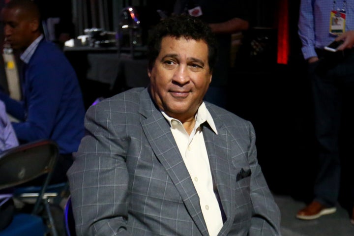 Greg Gumbel is interviewed prior to the 2016 NCAA Men's Final Four in 2016.