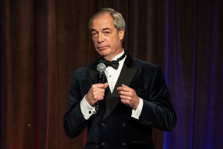 Reform UK leader Nigel Farage speaks during the New York Young Republican Club's annual gala at Cipriani Wall Street in New York last month.