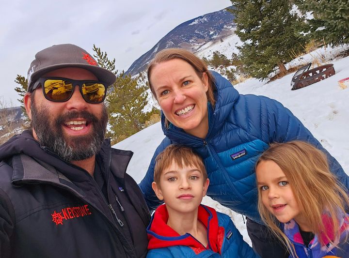 The author on a ski day with her family.