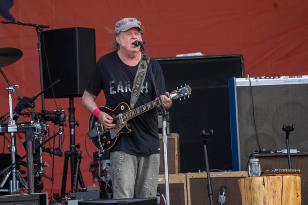 Neil Young on stage in May 2024