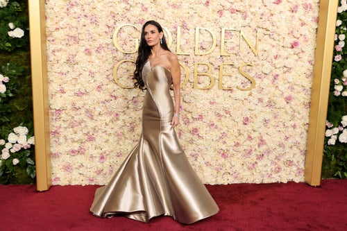 demi moore dress at golden globes Irina White Sequin Mini Dress with Black Bow S