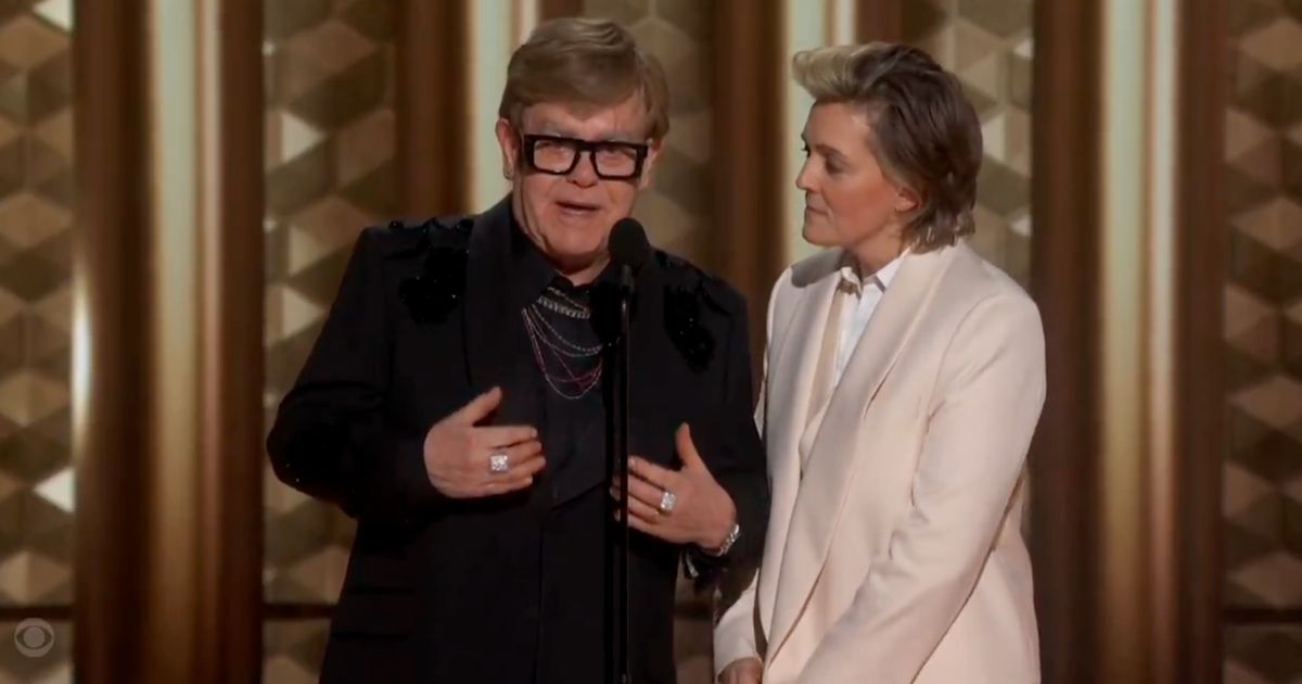 Elton John Makes Light Of 'Regressive Eyesight' Issues While Presenting At Golden Globes