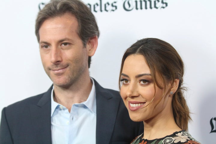 Aubrey Plaza and her late husband Jeff Baena in 2017.