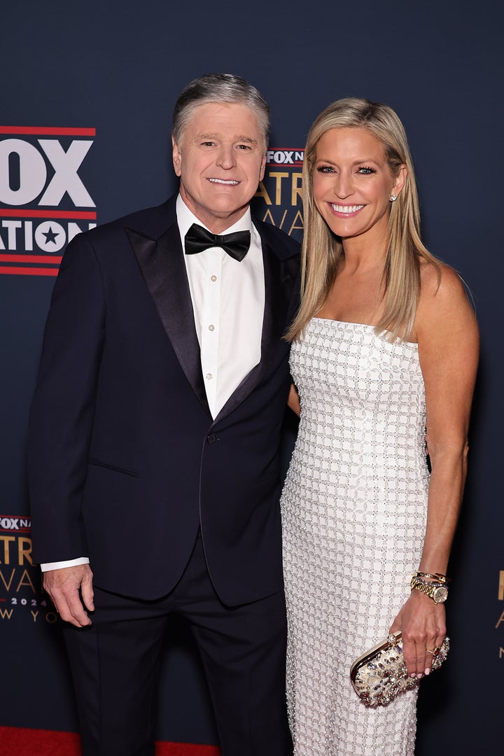 Sean Hannity and Ainsley Earhardt, pictured at an awards event in December 2024, are now engaged. Earhardt announced they will live apart during the workweek.