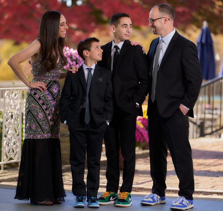 Lindsay Karp with her family at her son's bar mitzvah.