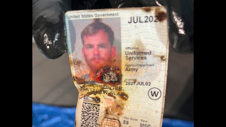 This undated photo provided by the Las Vegas Police Department shows an ID belonging to Matthew Livelsberger.