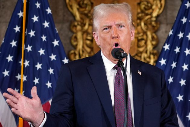 President-elect Donald Trump speaks during a news conference at Mar-a-Lago, Tuesday, Jan. 7, 2025, in Palm Beach, Fla.