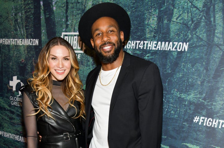 Allison Holker and Stephen "tWitch" Boss attend the PUBG Mobile's #FIGHT4THEAMAZON Event at Avalon Hollywood on Dec. 9, 2019, in Los Angeles, California.