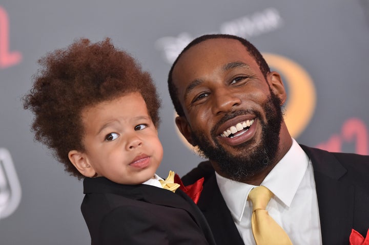 Stephen "tWitch" Boss and son Maddox Laurel Boss attend the World Premiere of Disney and Pixar's 'Incredibles 2' on June 5, 2018.