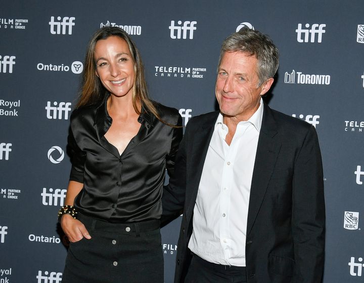 Hugh Grant and his wife Anna Elisabet Eberstein