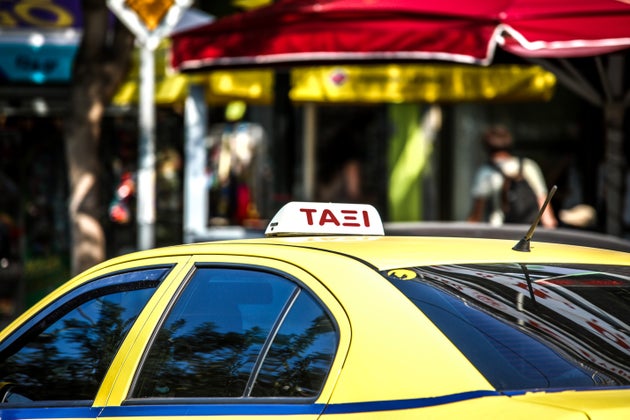 Σταματημένο ταξί - Φωτογραφία αρχείου