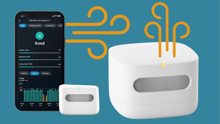 The Amazon Smart Air Quality Monitor indicates your current air quality and provides an easy-to-understand air score.