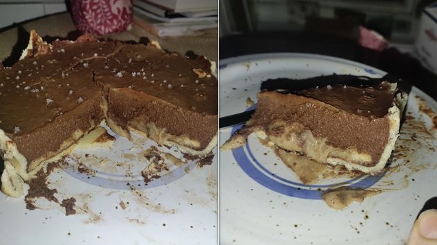 Some not-very-pretty pictures of date caramel tart; part of the mess on the plate is because I had seconds