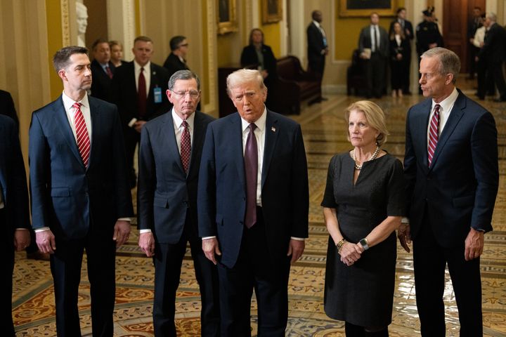 President-elect Donald Trump speaks to the press following a meeting with Senate Republicans at the U.S. Capitol on Wednesday.