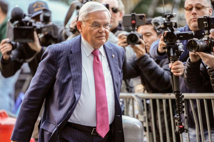 Bob Menendez arrives at Manhattan federal court Oct. 23, 2023, in New York. (AP Photo/Frank Franklin II, File)