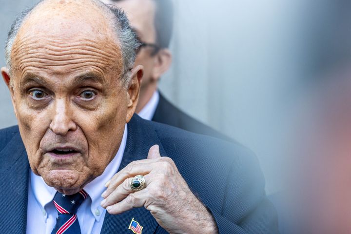 Rudy Giuliani leaves the New York Federal Courthouse on Nov.7.