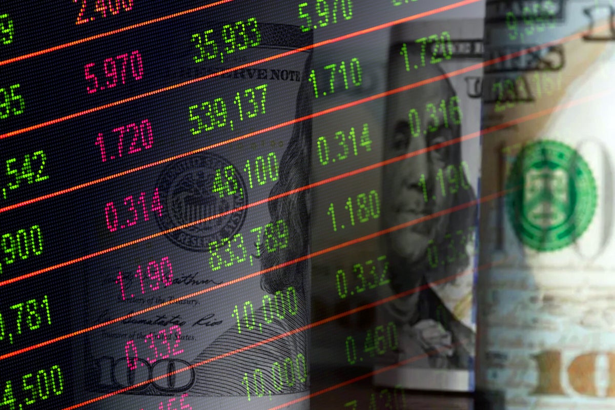 Cash dollar bills and stock market indicators - Economy graph