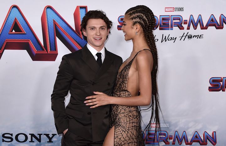 Tom Holland and Zendaya at the premiere of Spider-Man: No Way Home in 2021