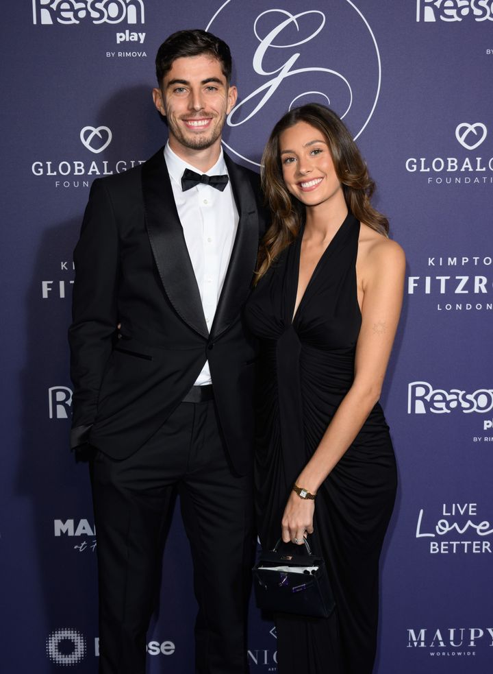 Ο Kai Havertz και η Sophia Havertz παρευρίσκονται στο The 2024 Global Gift Gala London στο Kimpton Fitzroy Hotel στις 28 Οκτωβρίου 2024 στο Λονδίνο, Αγγλία. (Φωτογραφία: Karwai Tang/WireImage)